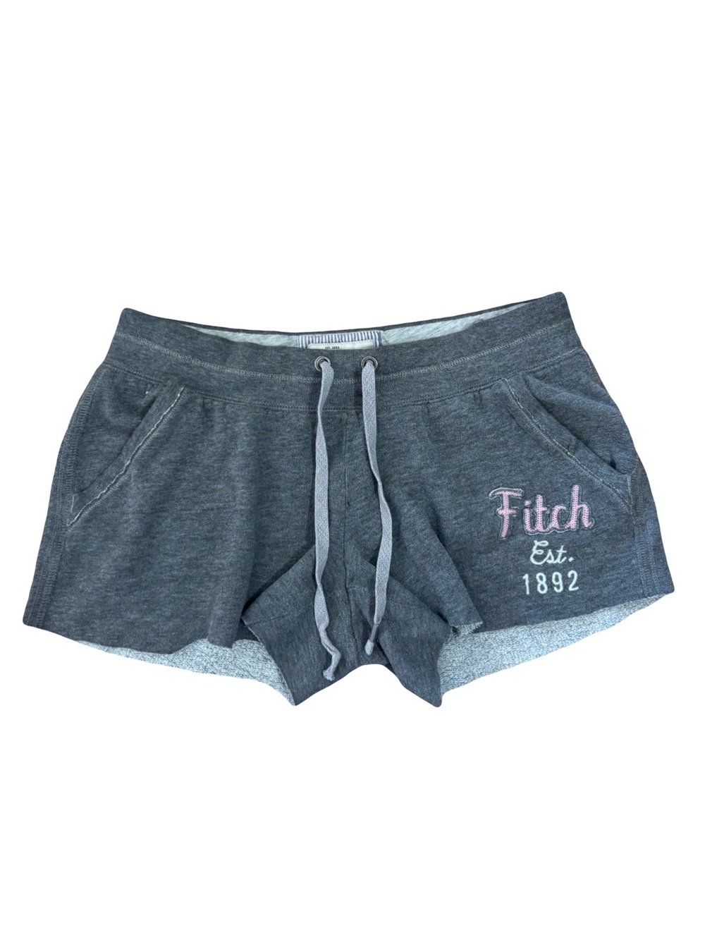 Early 2000’s Y2K Abercrombie Women's Dark Gray Terry Drawstring Shorts